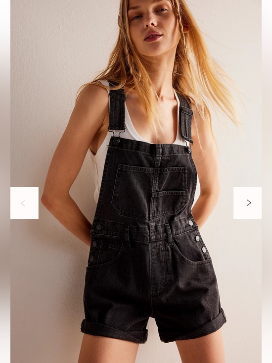 We The Free Pants - Free People We The Free Ziggy Shortalls Black Denim Overalls M